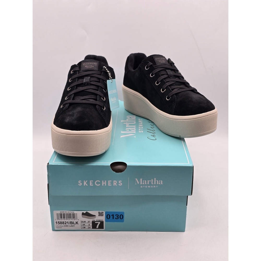 Skechers Martha Stewart Shoes Women Plateau Chic Lady Platform Black 158821 Sz 7